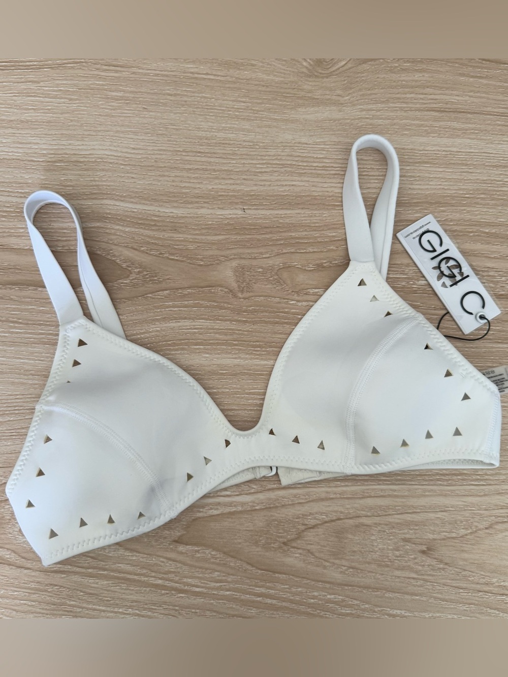 Gigi C Small NEW White Bikini Top